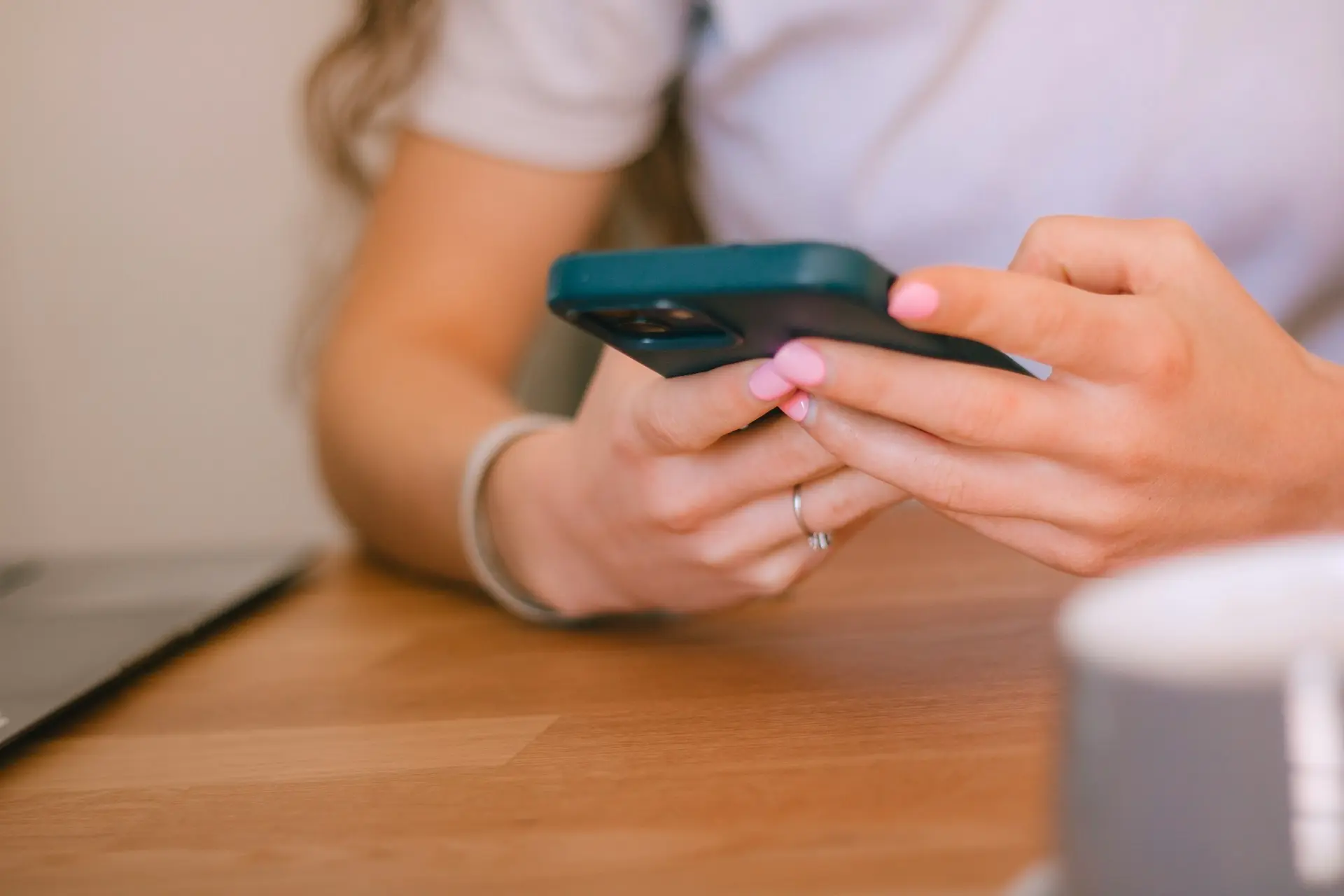 A person is using a mobile phone.